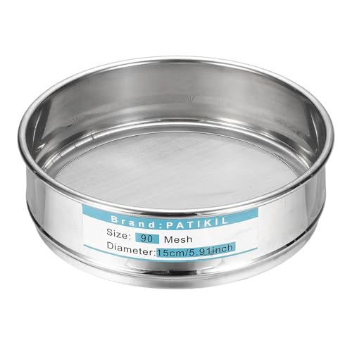 PATIKIL Lab Sieve 90 Mesh 0.125mm 5.9"/15cm Diameter Sifting Screen