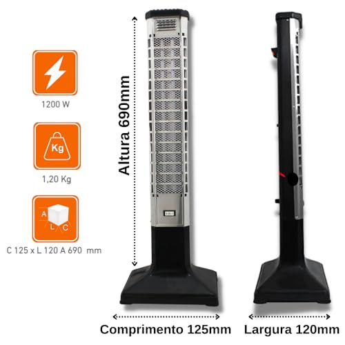 Kit 2 Aquecedores De Ambiente Domestico 110v Preto Portatil Vertical