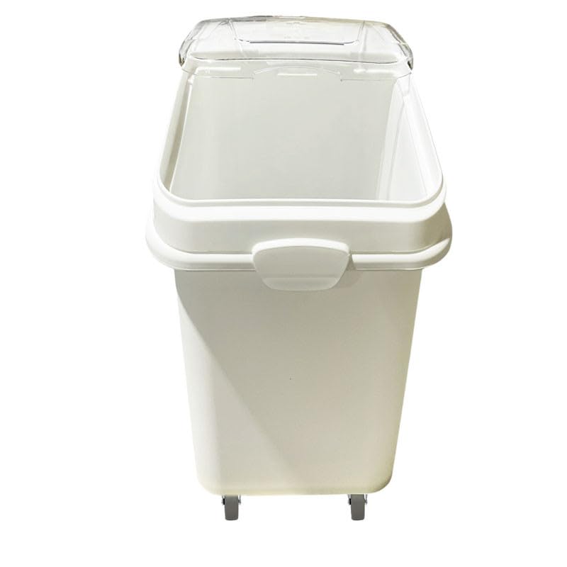 Bandeja de ingredientes profesional sobre ruedas - 102 L - Polipropileno con tapa transparente - 4 ruedas giratorias - Pala incluida