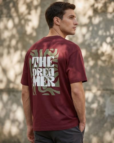 Image of Nobero Men's Oversized Graphic T-Shirt for Men | Soft Cotton | Drop Shoulder Relaxed Fit | Printed Casual Tshirt for Men