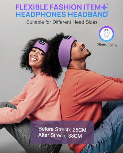 Image of LC-dolidaBluetooth Headband, Headband Headphones Wireless Earphones Built in Speakers for Side Sleepers, Sleeping Headphones Sleep Earbuds Gifts for Men Women Kids Teens
