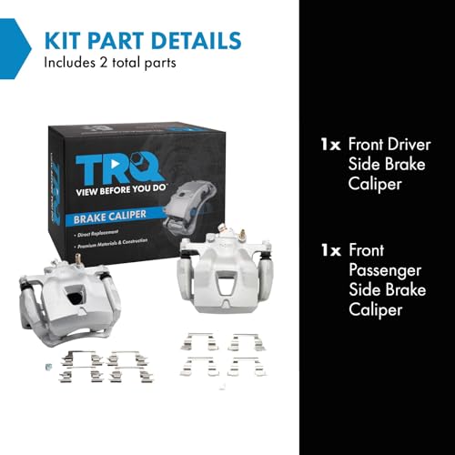 Image of TRQ Front Driver and Passenger Side Brake Caliper Set Caliper Brackets Hardware Compatible with 97-01 Lexus ES300 98-04 Toyota Avalon 97-01 Camry V6 3.0L 99-03 Solara