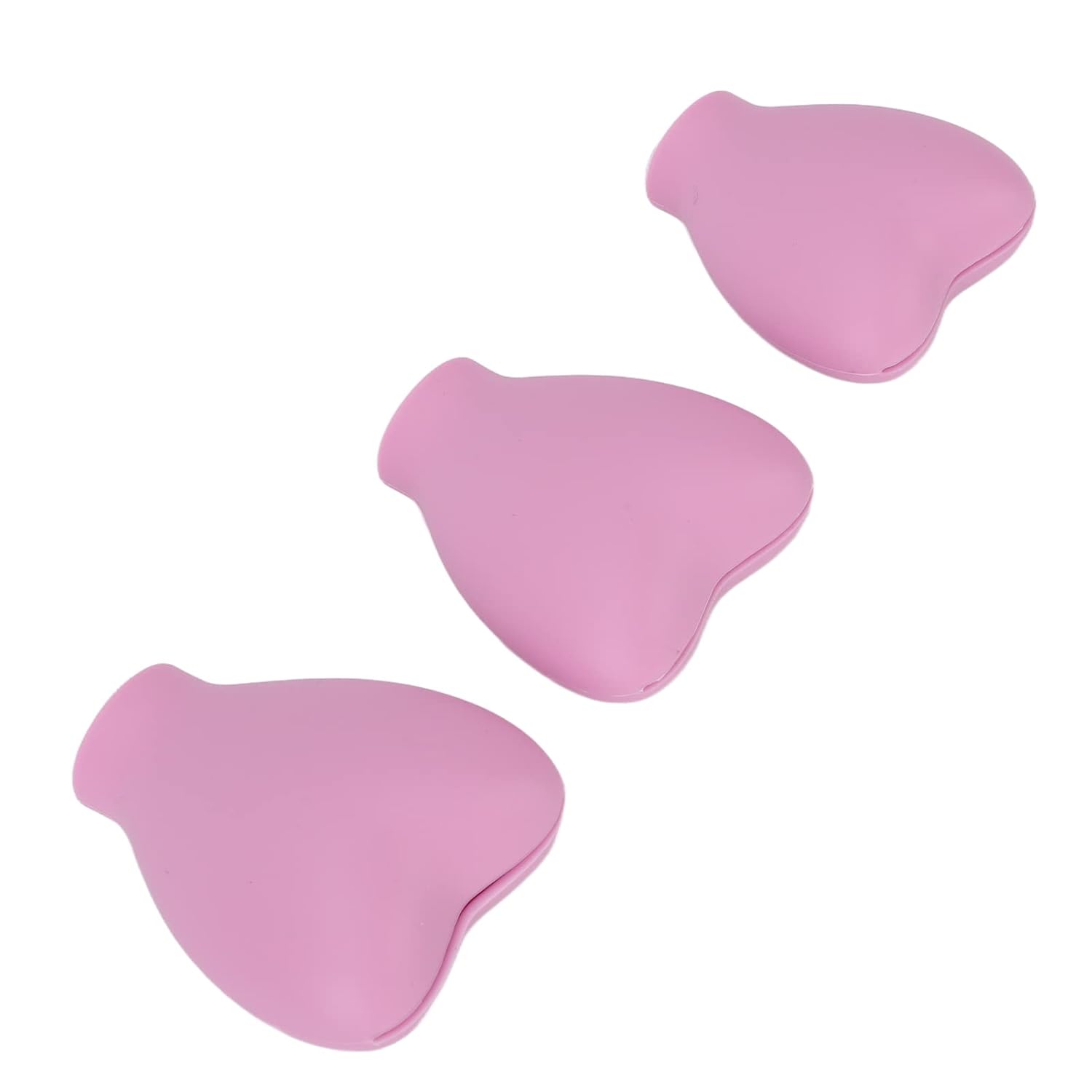 Makeup Brush Cover, 3pcs Heart Shaped Silicone Cosmetic Brush Guard Cap, Portable Protector with Different Sizes, for Women Girls Makeup Artists (Pink)