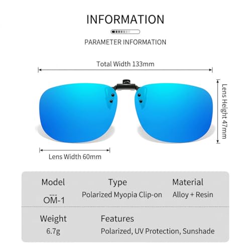Image of Polarized Clip On Sunglasses Over Prescription Glasses Men Women Rimless Flip Up