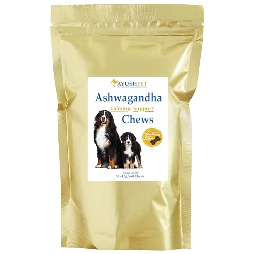 Ayush Pet Ashwagandha Calming Support Chews, Ayurvedic Calming Supplement for Dogs and Cats, Ashwagandha Herbal Supplement, 30 Chews Ayush Pet Ashwagandha Calming Support Chews, Ayurvedic Calming Supplement for Dogs and Cats, Ashwagandha Herbal Supplement, 30 Chews