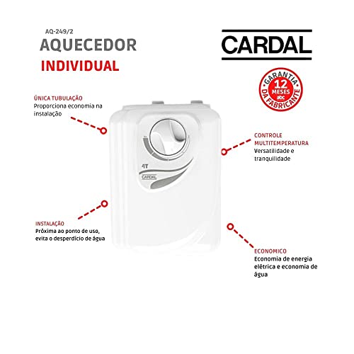 Aquecedor Individual 4 Temperaturas Cardal Branco Pequeno