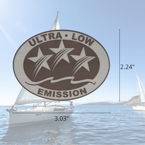 Image of Outboard Motor Low Emission 3 Star California Sticker Decal for Mercury | 3.58 x 2.4 Inch, Also Fit Yamaha, Suzuki, Honda, Johnson Evinrude and most Brand Motors
