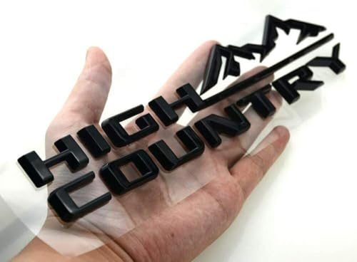 Image of 1Pc High Country Emblem Rear Tailgate Letter Logo Car Badge Nameplate Replacement for 2019-2025 Tahoe Silverado (1Pcs Rear Emblem - Matte Black)