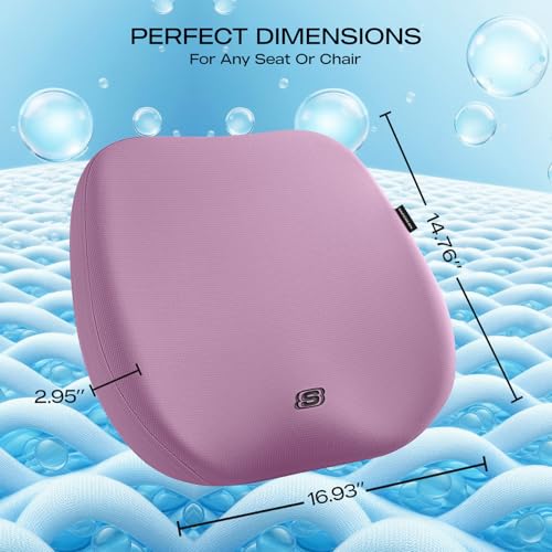 Image of Skechers Seat Cushion Premium Gel & Memory Foam-Office Chair Cushion for Tailbone Pain Relief,Butt Pillow for Office Chair,Car seat Cushion,Long Sitting Office Workers,and Car Drivers,Purple