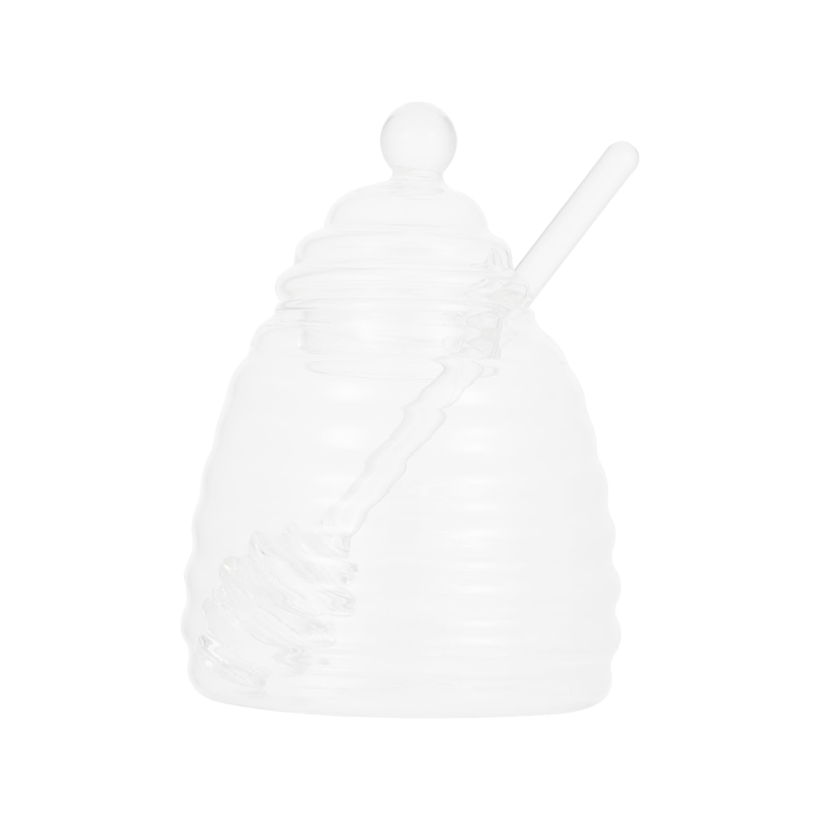 CIYODO Glass Honey Jar Lids Honey Pot Decor for Wedding Spoon Home Syrup Dispenser