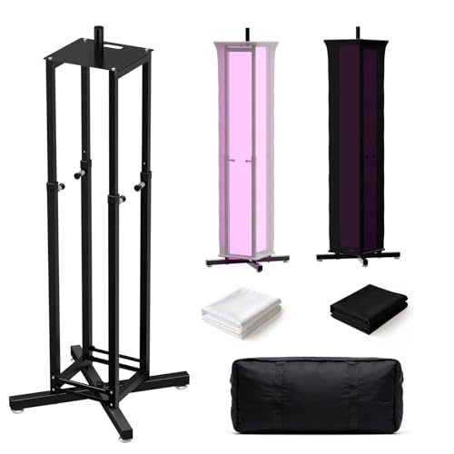 Moving Head Light Stand Heavy Duty DJ Light Stand Adjustable 34-67in 2-in-1 Speaker Stands with 35mm Pole & Platform with Black & White Scrim Carry Bag for Parties Events