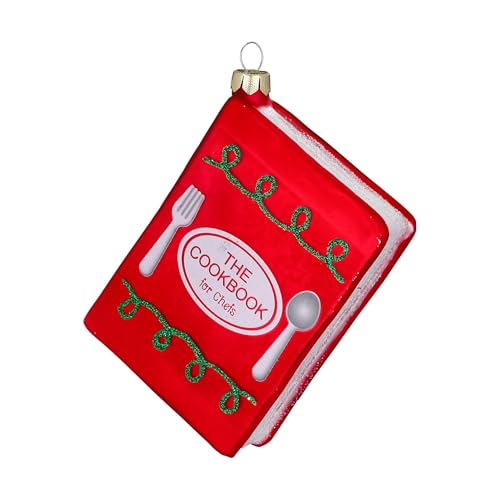 Christbaumschmuck Glas 11,5cm - Kochbuch Figur zum Aufhängen -...