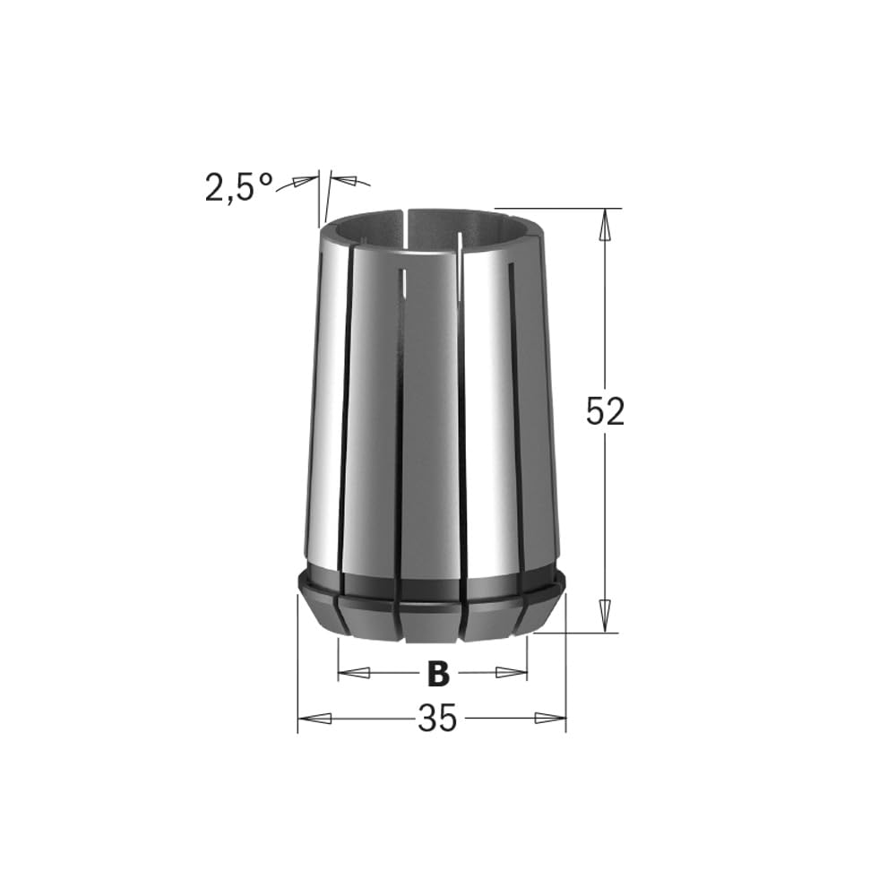 CMT CMT-185.127.00 185.127.00-Pinza Elastica EOC-25 DIN-6388, Nero