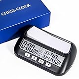 Digital Chess Clock, Professional Electronic Chess Timer with Alarm, Multifunction Portable Chess Clock with Countdown, Bonus, Delay Features, for International Chess Chinese Chess Board Go Game