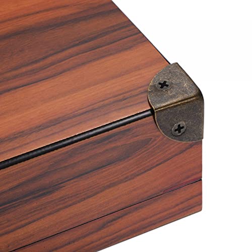 Image of uxcell 30x30x30mm Metal Box Corner Protectors Edge Guard Bronze Tone 20pcs for Table Corners and Desk Corners