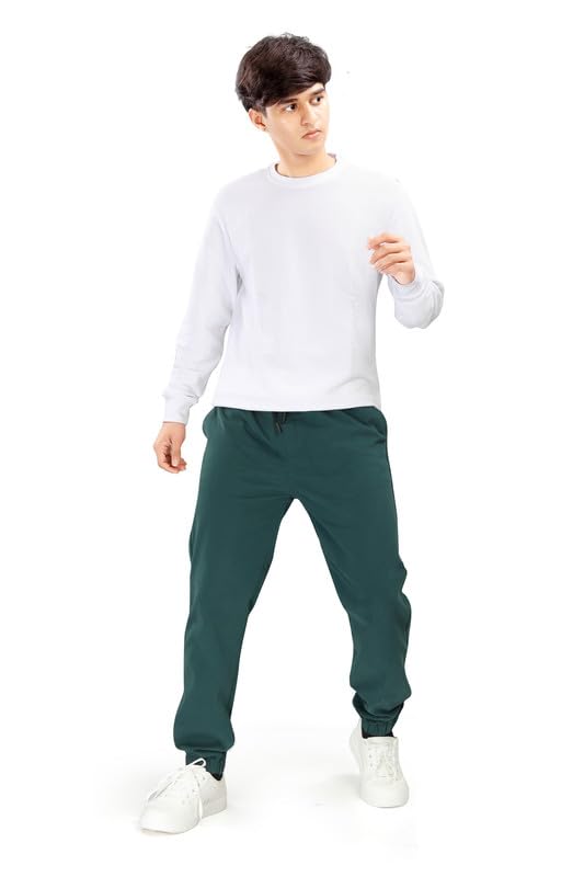 Image of UNOseven Boys Cotton Jogger Pant - Slim Fit - Teal Green - Size XL