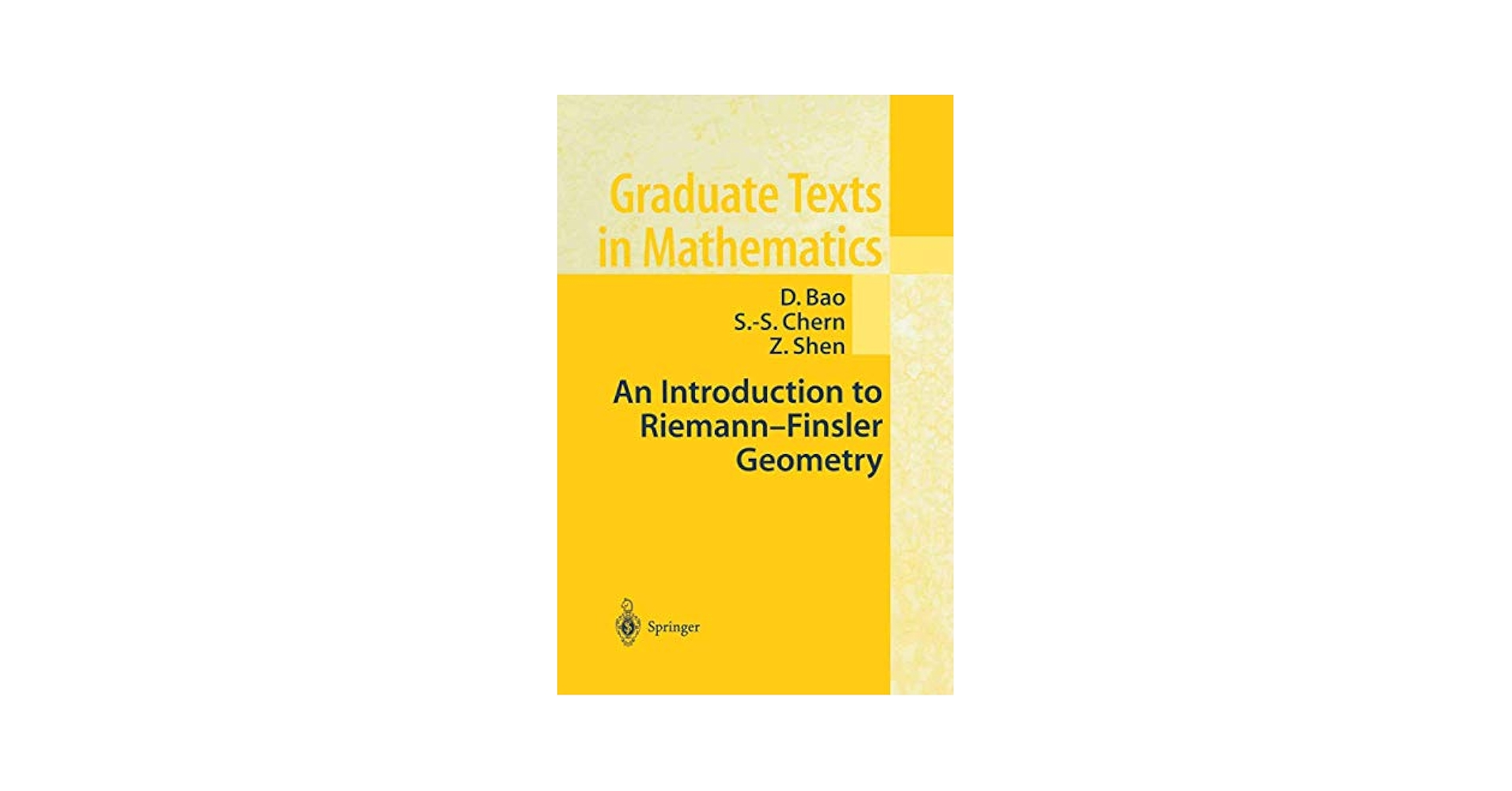 An Introduction to Riemann-Finsler Geometry (Graduate Texts