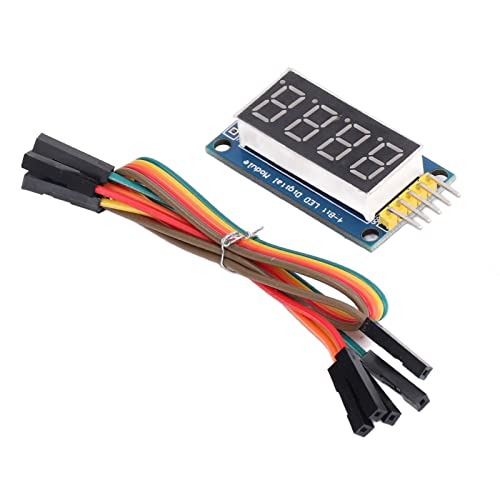 Módulo de Tubo Digital LED de 4 Dígitos, Módulo de Exibição de Brilho Ajustável Com Driver 74HC595,