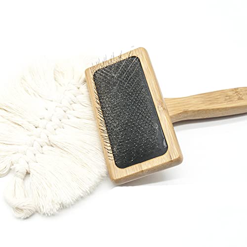 Image of 2 Pieces Wooden Carding Brushes Needle Felting Cleaner Comb with Handle Professional Needle Felting Hand Carders for Spinning and Weaving (S)