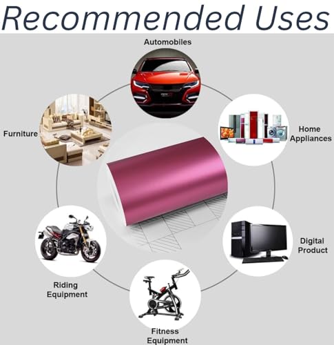 Image of WALLMATE Matt Pink Metallic Car Sticker Self Adhesive Bubble Free Vinyl Wrap for Car, Scooty, Cycle, Bike and Other Vihicle Interior & Exterior Decoration (Dark Pink Metallic, 20X120 in)