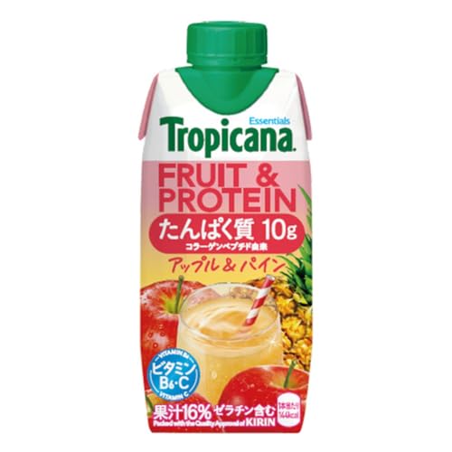トロピカーナ エッセンシャルズ FRUIT & PROTEIN アップル＆パイン 330ml×12本