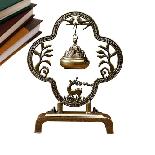 Samuliy Quemador de incienso de metal, soporte de incienso de aleación de ciervo, elegante quemador de incienso de escritorio, soporte de incienso hecho a mano para dormitorio, sala de estar