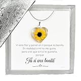 Collar Girasol para Mujer en Plata - Dije Inspirado en Película Shrek - Detalle para Mujer con Girasoles Eternos - Regalo...