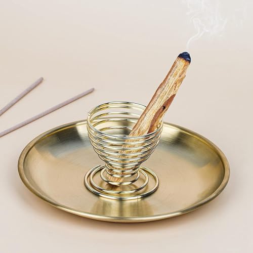 Attrape-cendres en laiton robuste pour bobine d'encens