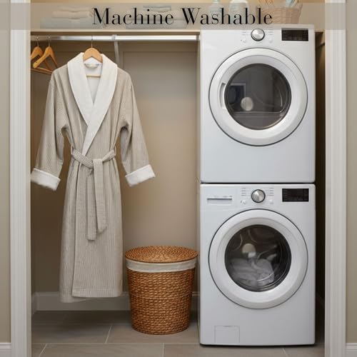 Image of Telegraph Hill Double Layer Seersucker Robe - Unisex - Taupe - Large | Double-Layer Seersucker, Unisex Fit, For Sauna, Gym & Home