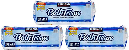 Kirkland Signature HaDH Bath Tissue 2-Ply - 425 Sheet, 30 Count 3 Pack