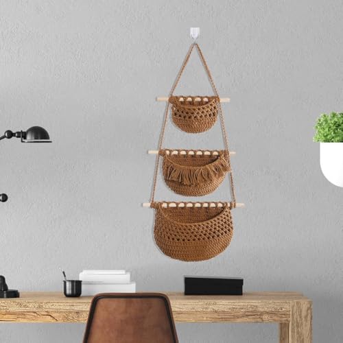 Rangement en corde de coton suspendu pour organiser la chambre sans meuble encombrant - 3