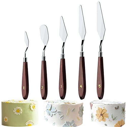 YXCHUA Creme Spachtel Zubehör zum Dekorieren von Kuchen 5 PCS -Torten Zubehör-Torten spachtel Back Set-Winkelpalette Torte Spachtel Cover