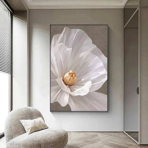 Photos murales décoration moderne en toile avec cadre noir et fleurs nordiques