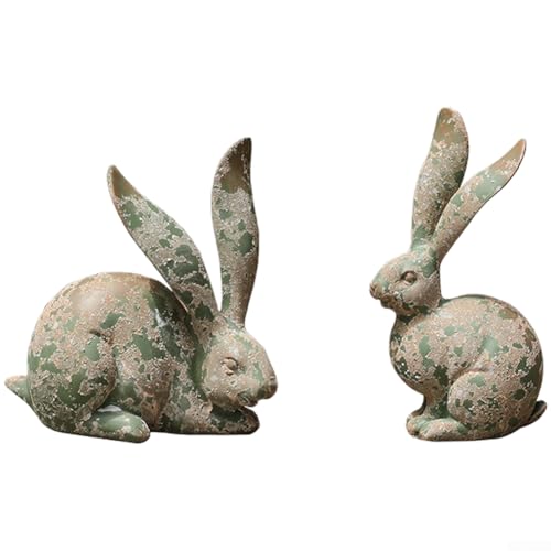 Statue de lapin en bronze résine fait main objet déco chic