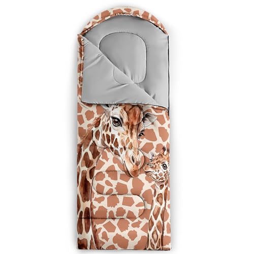 Image of QOOMO Axolotl Cute Camping Sleeping Bags,3 Season Warm & Cool Weather,Lightweight,Waterproof Sleeping Bags for Adults & Kids,Traveling,and Outdoors