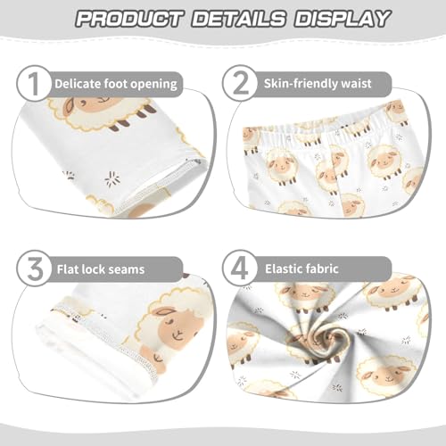 Cute Soft Sheep Pattern Girls Leggings Soft Comfortable Athletic Leggings Dancing Pants for 4-10 Years3