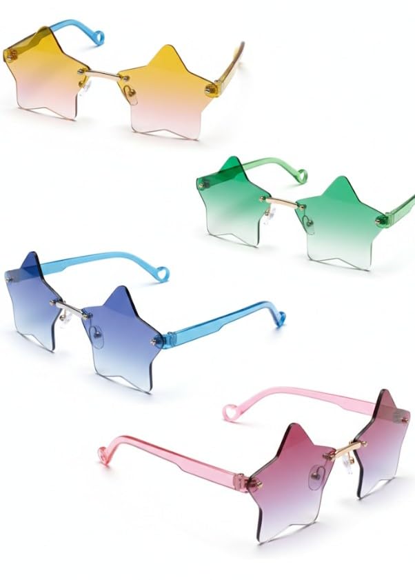 Specoo Star Shaped Rimless Sunglasses with Gradient Lenses, Pack of 2, Multicolor Fashion Eyewear-picture-25