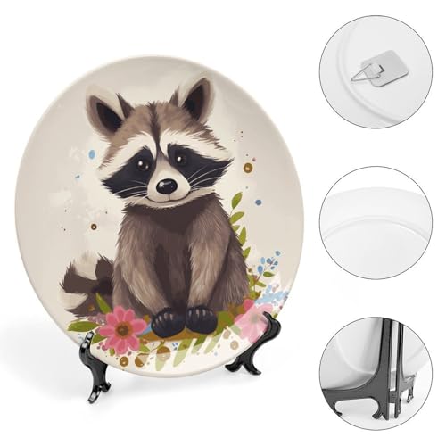 Plato decorativo de porcelana Bone China Raccoon 7 pulgadas miniatura 4