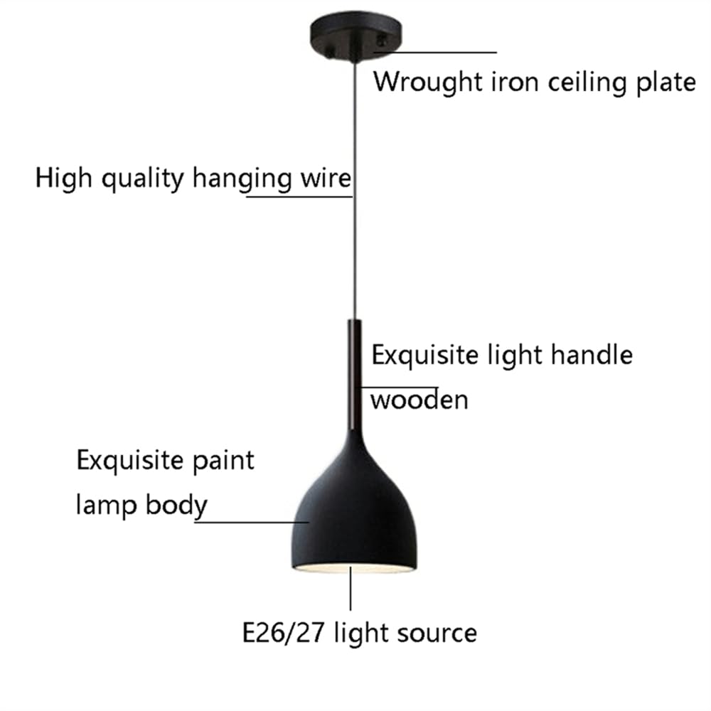 Nowoczesne oświetlenie wiszące do restauracji szara metalowa wisząca lampa sufitowa nordycka lampka nocna dekoracyjny drewniany klosz do sypialni, stół jadalny, bar, żyrandol E26