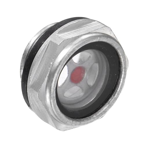 CoCud Verre de Niveau D'Huile pour Compresseur D'Air | Filetage M20x1.5mm Mâle | Indicateur en Aluminium Avec Fenêtre en Verre Hexagonale (Pour Raccords de...
