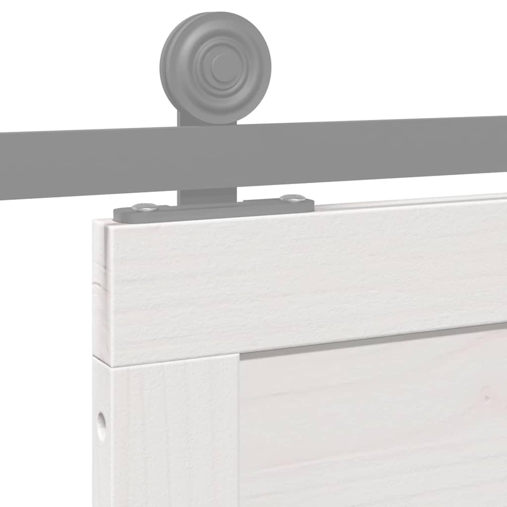 vidaXL Porta del fienile Bianco 90 x 2,5 x 208 cm Pino massello, Divisorio rettangolare per soggiorno, stile moderno con porta a soffietto, in legno di pino per decorare casa