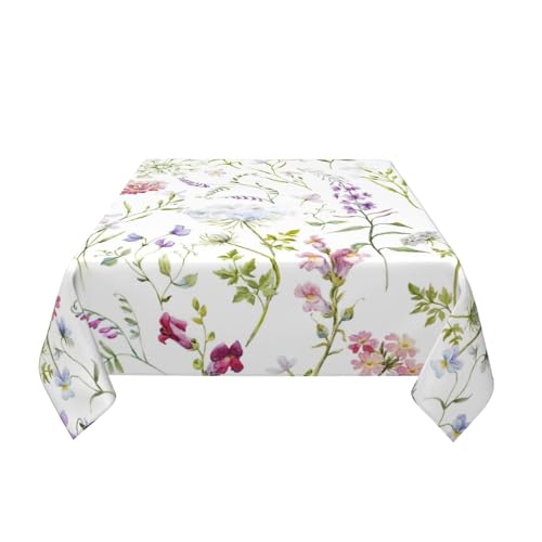 Nappe carrée imperméable 152x152 cm fleurie pour table - 8