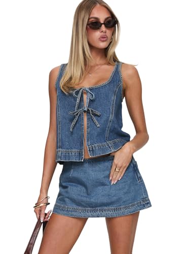 Princess Polly Princess Polly Stefenie Denim Skort Mid Wash