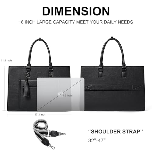 Bolso Tote para Laptop 15.7" impermeable piel mujer miniatura 6
