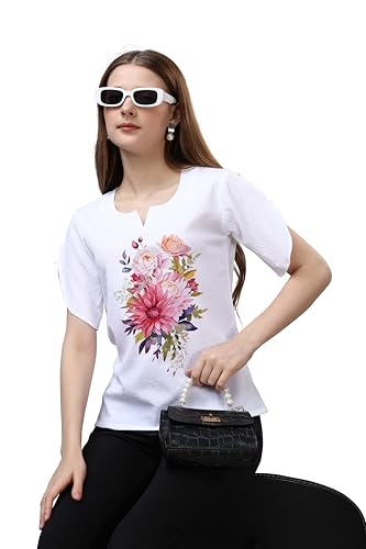 Image of Venisa Lycra Solid Casual Wear Tshirt