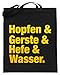 Chorchester Hopfen Gerste Hefe & Eau Sac en toile de jute (avec longues anses). - Noir - Noir , 38cm-42cm