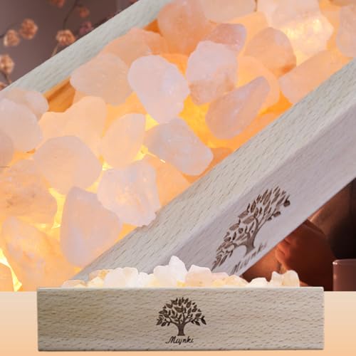 Image of Himalayan Salt Lamp Diffuser - 300g Pink Salt with Wood Base, USB Powered, Warm Light for Aromatherapy, Relaxation, Meditation, Home Decor, Gifts