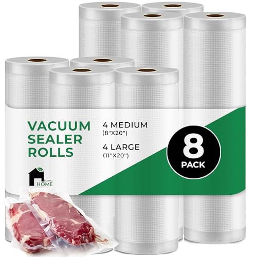 EconoHome Heavy Duty Vacuum Seal Bags 8 Pack (4 Rolls