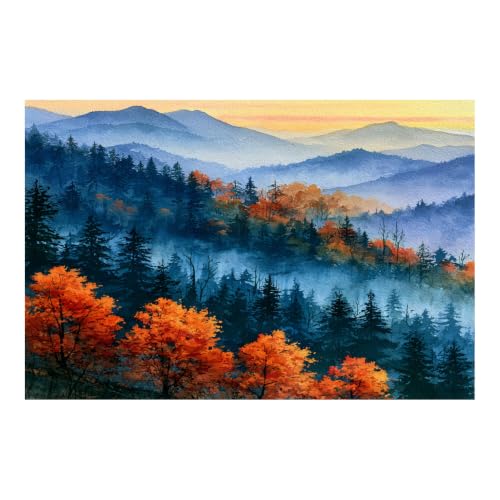 Cuadro en lienzo de paisaje rústico con flores de primavera y atardecer para decoración de interiores