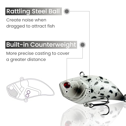 Pristis 3 pcs Lipless Crankbait for Bass Fishing, Sinking Crank Bait Red - image 3